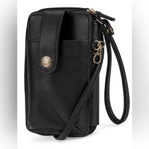Mundi wallets Jacqui black crossbody and wristlet